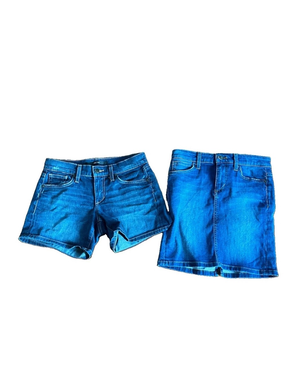Joe’s Jeans Women’s W 24 Skirt And Denim Shorts Set Mid rise blue EUC summer